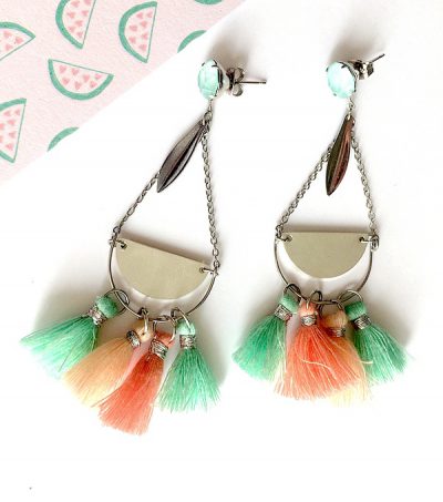 Boucles d'oreilles pastèque