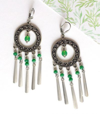 Boucles d'oreilles Green Rain