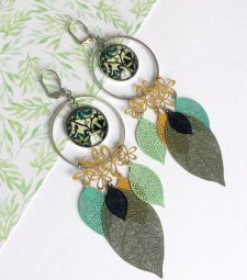 Boucles d'oreilles Green Boho
