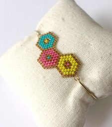 Bracelet hexagone tissé