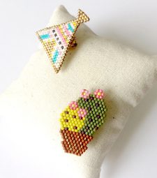 Broche tissée miyuki