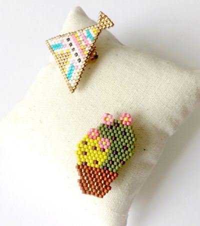 Broche tissée miyuki