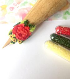 Bague Tissage Miyuki Rose