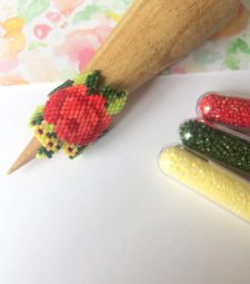 Bague Tissage Miyuki Rose