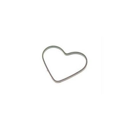 Anneau coeur fermé 12x14mm ép.0.9mm ARGENTE VIEILLI x6  - 1