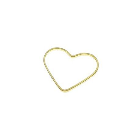 Anneau coeur fermé 18mm ép.0.9mm DORE x5  - 1