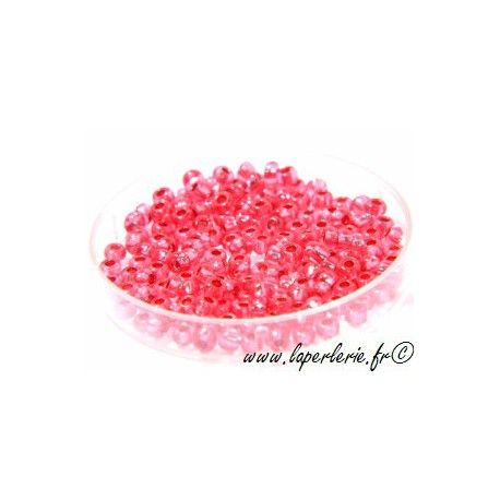 Rocaille 2.2  RUBY/FUSHIA ARGENTEE, mesure de 12.50 gr environ 400 perles  - 1