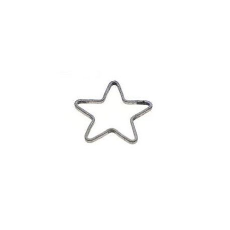 Anneau étoile 15mm ép.0.9mm ARGENTÉ VIEILLI x4  - 1