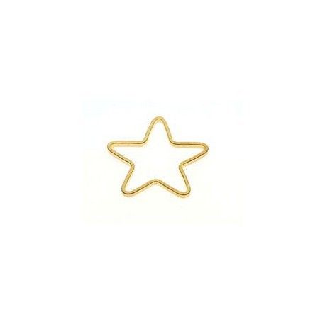 Anneau étoile 15mm ép.0.9mm DORÉ x4  - 1