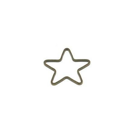 Anneau étoile 15mm ép.0.9mm LAITON VIEILLI x4  - 1