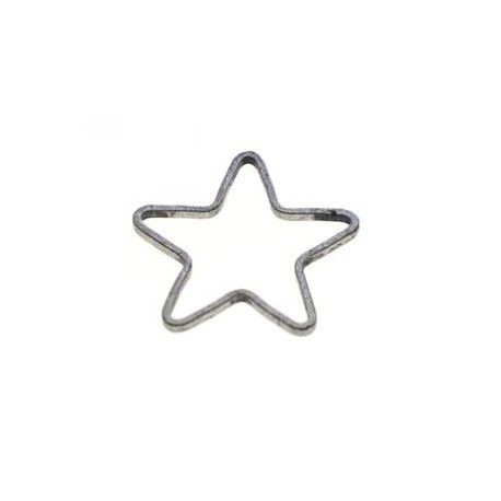 Anneau étoile 30mm ép.0.9mm ARGENTÉ VIEILLI x2  - 1