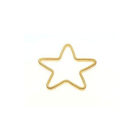 Anneau étoile 30mm ép.0.9mm DORÉ x2  - 1