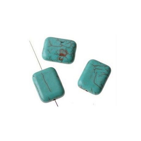 Howlite rectangle 18x14mm TURQUOISE x3  - 1