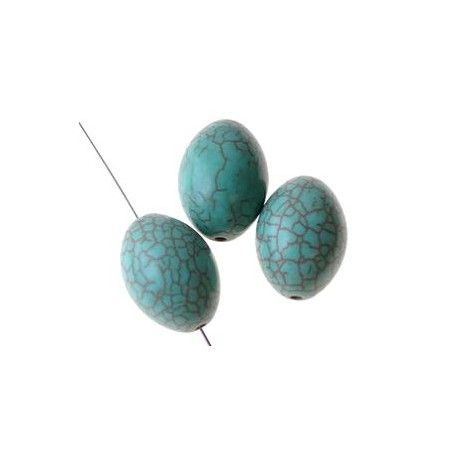 Howlite olive 20x15mm TURQUOISE x3  - 1