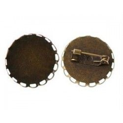 Brooch ring setting 20mm BRONZE COLOR