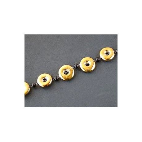 Donut céramique 20mm DORÉ x 1fil  - 1