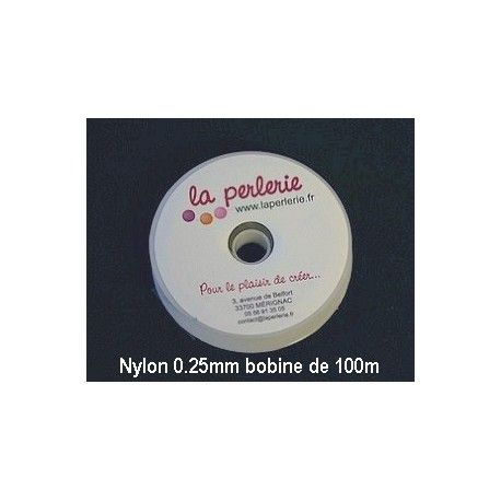 Bobine fil nylon transparent 0.25mm x100m  - 1
