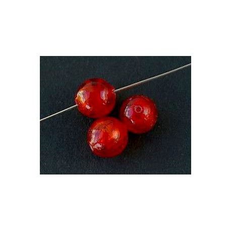 Ronde inclusion feuille d'argent 8mm LIGHT SIAM x3  - 1