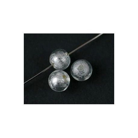 Ronde inclusion feuille d'argent 14mm CRYSTAL x1  - 1