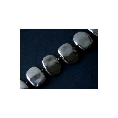 Palet céramique 29x23mm ARGENTÉ RHODIUM x 1fil  - 1