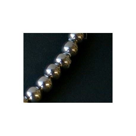 Ronde céramique 12mm ARGENTÉ RHODIUM x 1fil  - 1