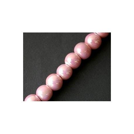 Ronde céramique 12mm LIGHT ROSE AB x1fil  - 1