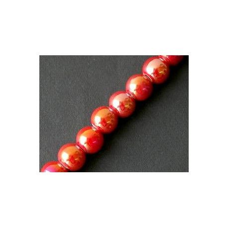 Ronde céramique 12mm ROUGE AB x1fil  - 1