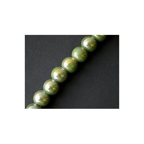 Ronde céramique 12mm VERT AB x1fil  - 1