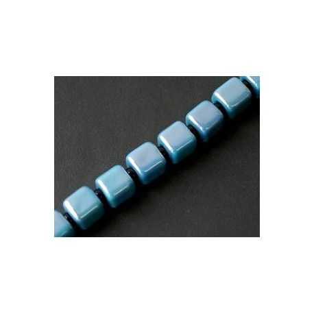 Cube céramique 15x14mm TURQUOISE AB x1fil  - 1