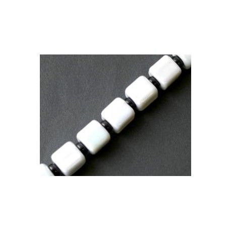 Cube céramique 15x14mm BLANC AB x1fil  - 1