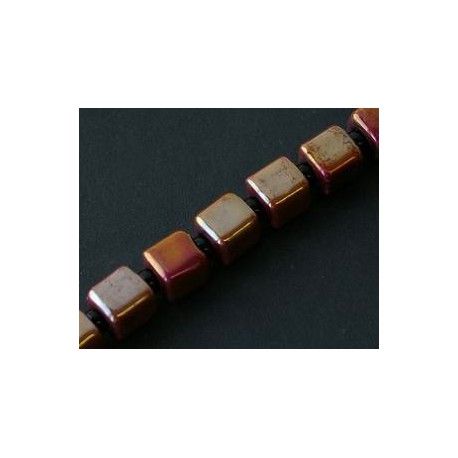 Cube céramique 15x14mm BORDEAUX AB x1fil  - 1