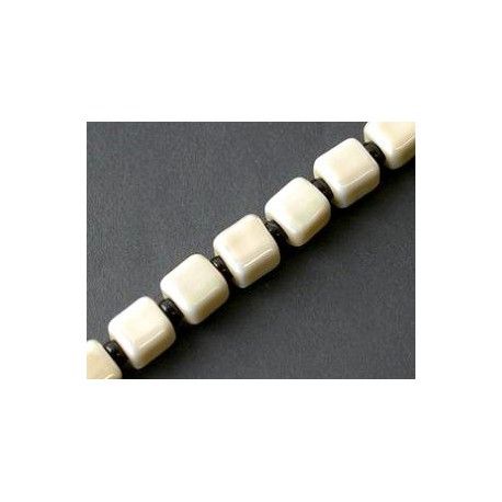 Cube céramique 15x14mm CREME AB x1fil  - 1