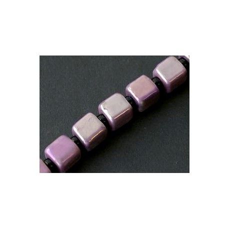 Cube céramique 15x14mm LILAS AB x1fil  - 1