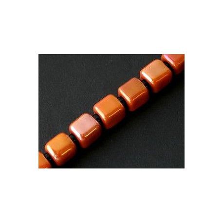 Cube céramique 15x14mm ORANGE AB x1fil  - 1