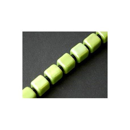 Cube céramique 15x14mm VERT ANIS AB x1fil  - 1