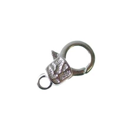 Mousqueton sculpté 17mm ARGENTÉ  - 1