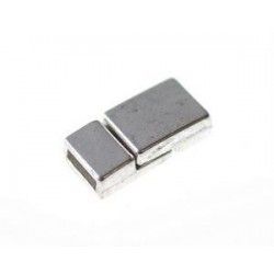 Rectangular magnetic clasp 17x8mm Ép.4mm SILVER COLOR