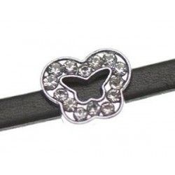Loop butterfly with strass 14.5x12mm ep.5mm