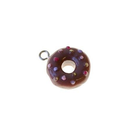 Donut polymère 19x15mm CHOCOLAT  - 1