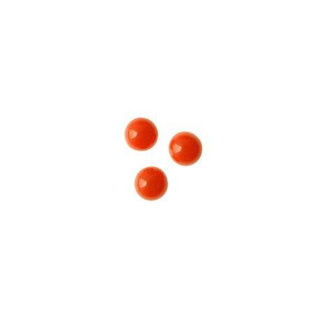 Cabochon à coller 3mm CORAIL OPAQUE x10  - 1