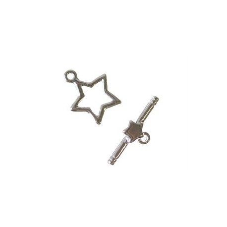 Fermoir toggle étoile 15mm ARGENTÉ  - 1