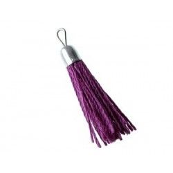 Pompon of thread with saucer silver color 35mm PURPLE