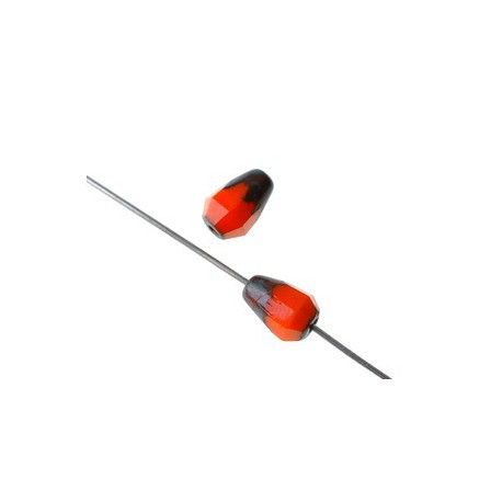 Goutte facettée effet pierre 8x5mm DARK ORANGE x3  - 1