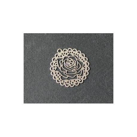 Laser cut dentelé rose PM 21mm ARGENTÉx2  - 1