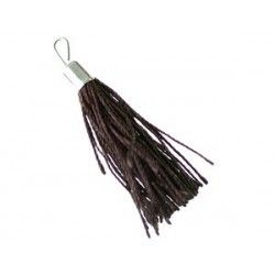 Pompon of thread with saucer silver color 35mm DARK BROWN