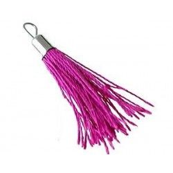 Pompon of thread with saucer silver color 35mm FUSHIA
