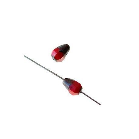 Goutte facettée effet pierre 8x5mm LIGHT SIAM x3  - 1