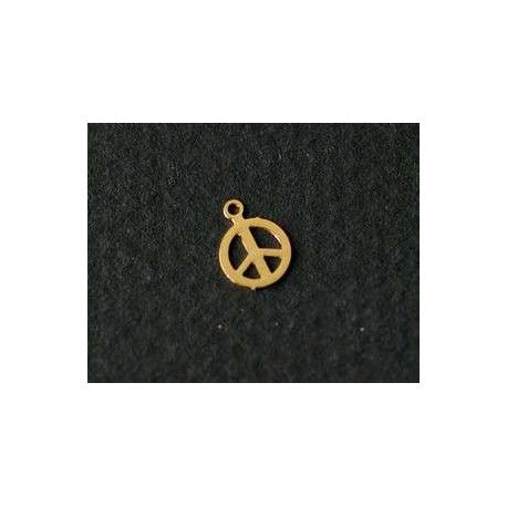 Laser cut émaillé peace and love 8x6mm DORÉ x5  - 1