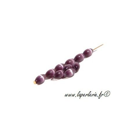Grain de riz Oeil de chat 5X8mm AMETHYST x10  - 1