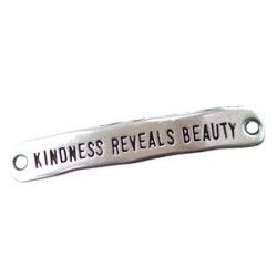 Spacer &#039;Kindness reveals beauty&#039; 40x6mm OLD SILVER COLOR